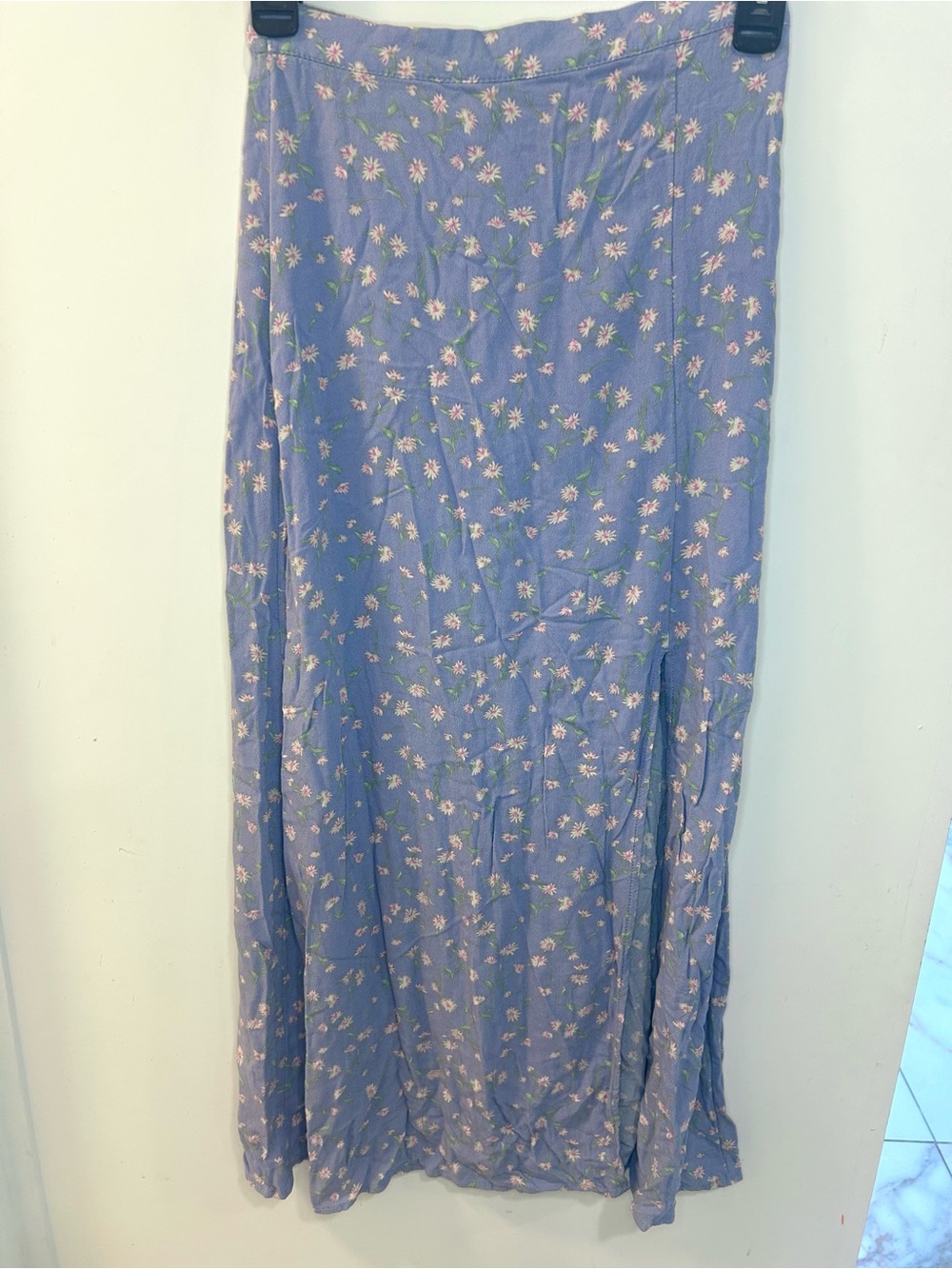 American Eagle Outfitters Lavender Maxi Skirt with Pink Floral Print